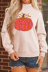 Blessed Pumpkin Gratitude Graphic Mock Neck Pullover Sweatshirt