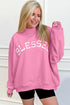 Blessed Varsity Letter Graphic Oversized Sweatshirt