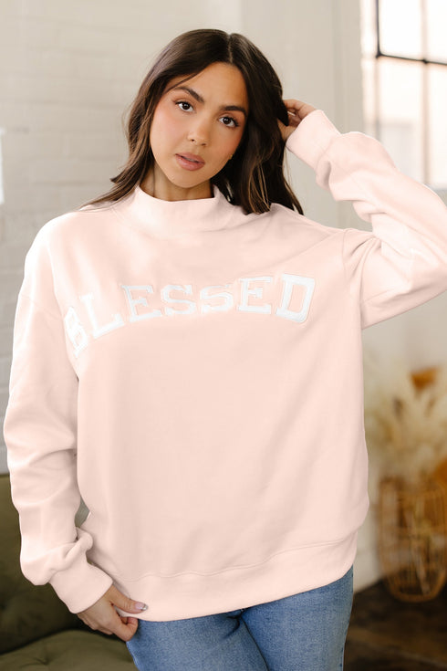 Blessed Varsity Letter Graphic Oversized Sweatshirt
