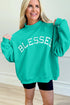 Blessed Varsity Letter Graphic Oversized Sweatshirt
