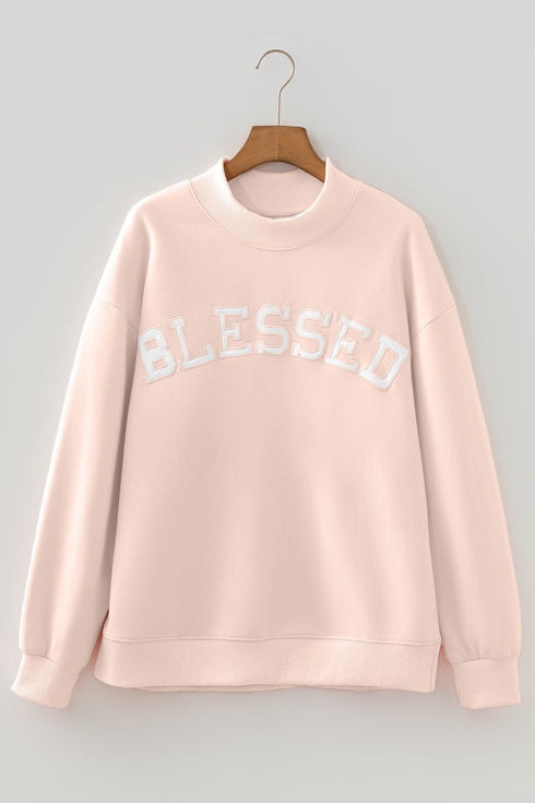 Blessed Varsity Letter Graphic Oversized Sweatshirt