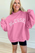 Blessed Varsity Letter Graphic Oversized Sweatshirt