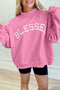 Blessed Varsity Letter Graphic Oversized Sweatshirt