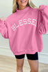 Blessed Varsity Letter Graphic Oversized Sweatshirt
