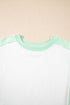 Blocked Pattern Exposed Seam Relaxed Cotton Blend Tee