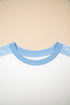 Blocked Pattern Exposed Seam Relaxed Cotton Blend Tee