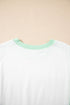 Blocked Pattern Exposed Seam Relaxed Cotton Blend Tee
