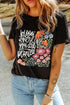 Bloom Where You Are Planted Floral Graphic Short Sleeve Tee