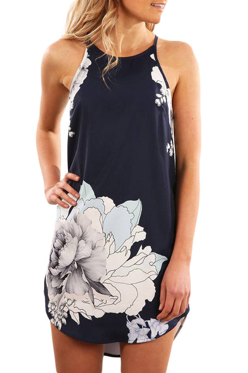 Blooming Print Sleeveless Dress