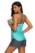 Blouson Style Floral T-Back Tankini Top