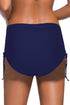 Blue Drawstring Ruched Sides High Waist Swim Panty
