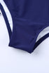 Blue Drawstring Ruched Sides High Waist Swim Panty