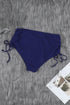 Blue Drawstring Ruched Sides High Waist Swim Panty