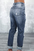 Blue Light Wash Frayed Slim Fit High Waist Jeans