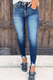 Blue Raw Hem Ankle-Length Skinny Jeans