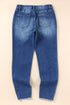 Blue Raw Hem Ankle-Length Skinny Jeans
