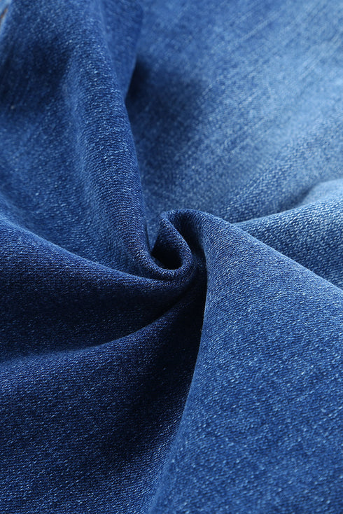 Blue Raw Hem Ankle-Length Skinny Jeans