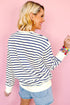 Blue Stripe Chenille FIRECRACKER Embroidered Sweatshirt
