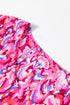 Bohemian Abstract Patterned V Neck Loose Fit Tunic Blouse