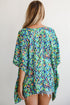 Bohemian Abstract Patterned V Neck Loose Fit Tunic Blouse