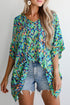 Bohemian Abstract Patterned V Neck Loose Fit Tunic Blouse