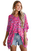 Bohemian Abstract Patterned V Neck Loose Fit Tunic Blouse