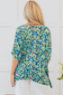 Bohemian Abstract Patterned V Neck Loose Fit Tunic Blouse