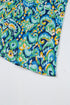 Bohemian Abstract Patterned V Neck Loose Fit Tunic Blouse