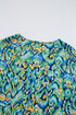 Bohemian Abstract Patterned V Neck Loose Fit Tunic Blouse