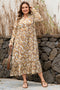 Bohemian Abstract Plant Print A Line Maxi Dress