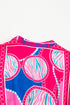 Bohemian Abstract Print Puff Sleeve Drawstring Ruffled Mini Dress