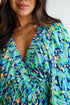 Bohemian Abstract Print Puff Sleeve V Neck High Waist Romper