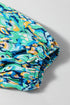 Bohemian Abstract Print Puff Sleeve V Neck High Waist Romper