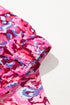 Bohemian Abstract Print Puff Sleeve V Neck High Waist Romper
