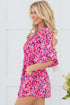 Bohemian Abstract Print Puff Sleeve V Neck High Waist Romper