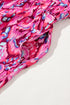 Bohemian Abstract Print Puff Sleeve V Neck High Waist Romper