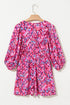 Bohemian Abstract Print Puff Sleeve V Neck High Waist Romper