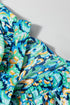 Bohemian Abstract Print Puff Sleeve V Neck High Waist Romper