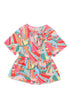Bohemian Abstract Print Split Neck Flowy Blouse