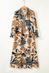 Bohemian Abstract Print Split Neck Shift Maxi Dress