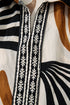 Bohemian Abstract Print Split Neck Shift Maxi Dress