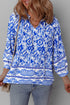 Bohemian Abstract Print Tied Neck Woven Viscose Blouse