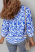 Bohemian Abstract Print Tied Neck Woven Viscose Blouse
