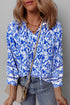 Bohemian Abstract Print Tied Neck Woven Viscose Blouse