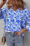 Bohemian Abstract Print Tied Neck Woven Viscose Blouse