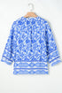 Bohemian Abstract Print Tied Neck Woven Viscose Blouse