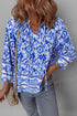 Bohemian Abstract Print Tied Neck Woven Viscose Blouse