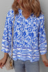 Bohemian Abstract Print Tied Neck Woven Viscose Blouse