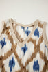 Bohemian Abstract Print V Neck Sleeveless Maxi Dress