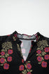 Bohemian All Over Floral Print Bubble Sleeve Tiered Dress